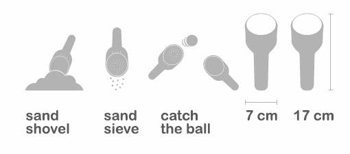 Set palas y tamiz Azul/Verde - Bibio