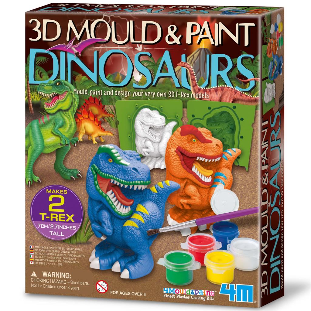 Moldea y pinta: Dinosaurios en 3D- 4M
