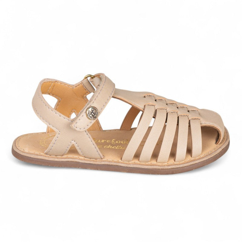 Sandalia piel trenzada taupe – Chetto
