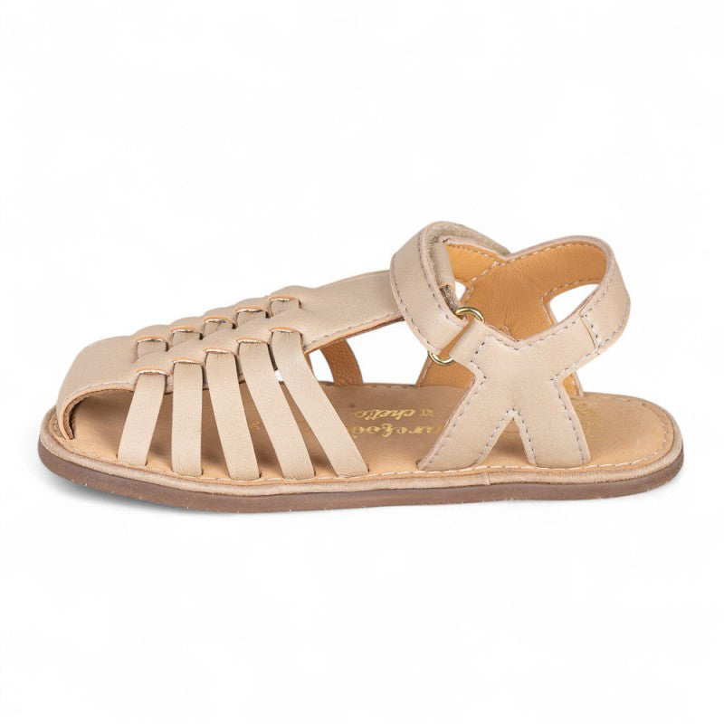 Sandalia piel trenzada taupe – Chetto