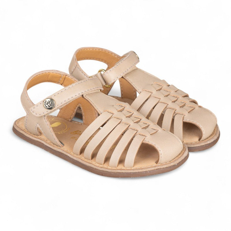 Sandalia piel trenzada taupe – Chetto