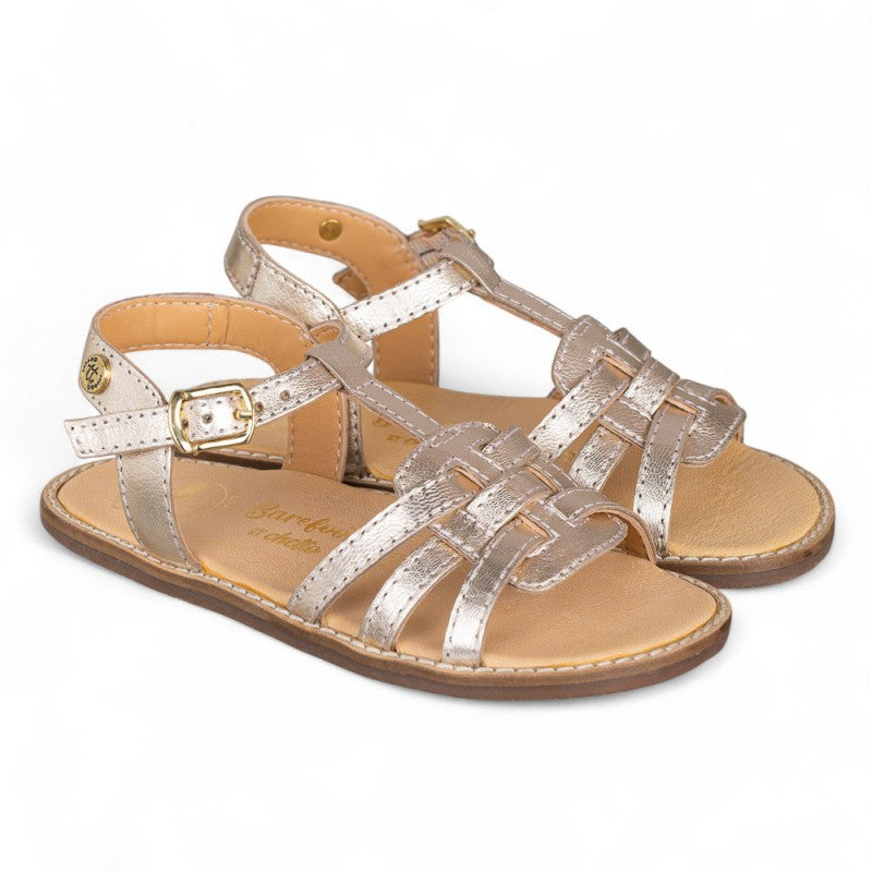 Sandalia piel barefoot oro – Chetto