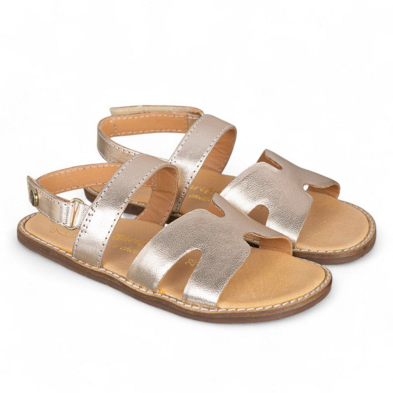 Sandalia piel barefoot pala oro – Chetto