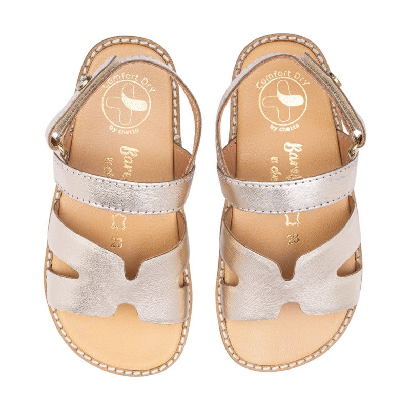Sandalia piel barefoot pala oro – Chetto