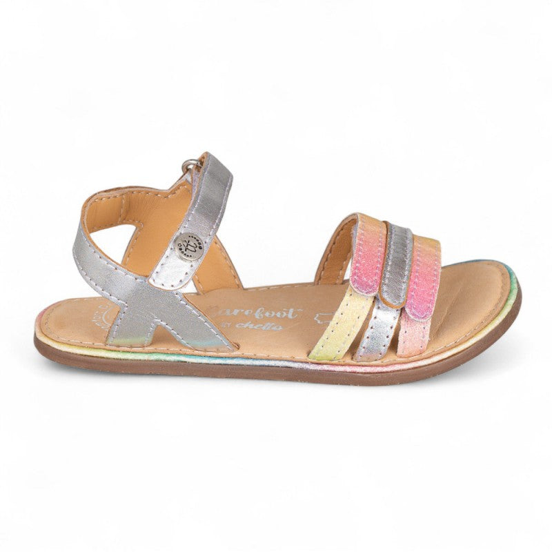 Sandalia piel tiras metalizadas plata – Chetto