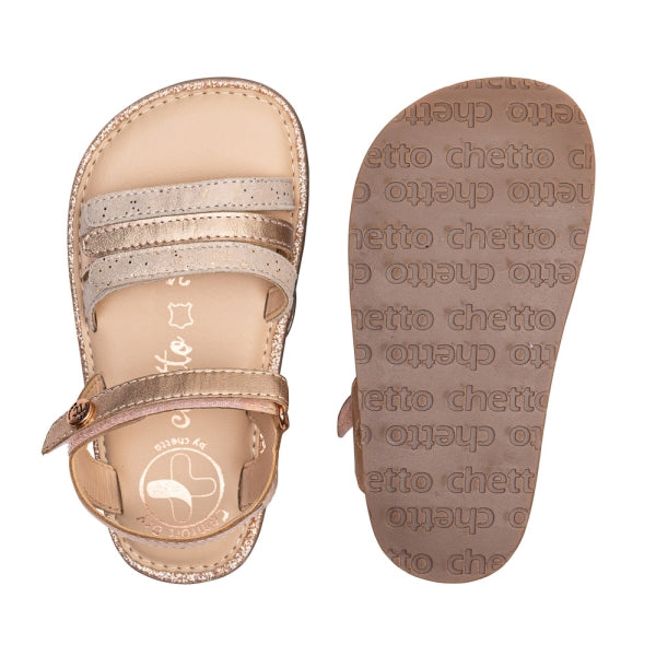Sandalia piel Amalfi oro rosa – Chetto