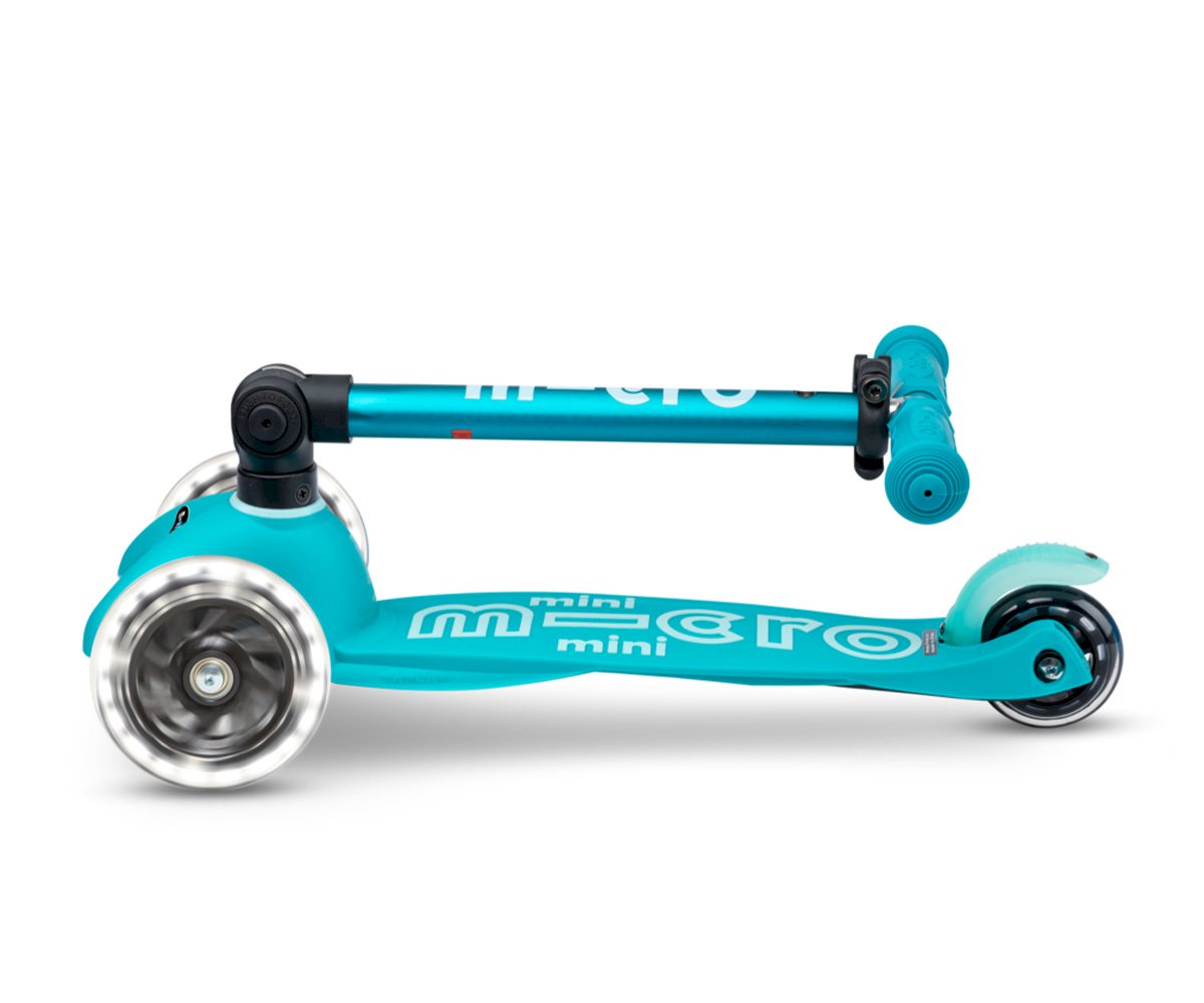Patinete Mini Micro Deluxe Plegable Aqua Luces LED
