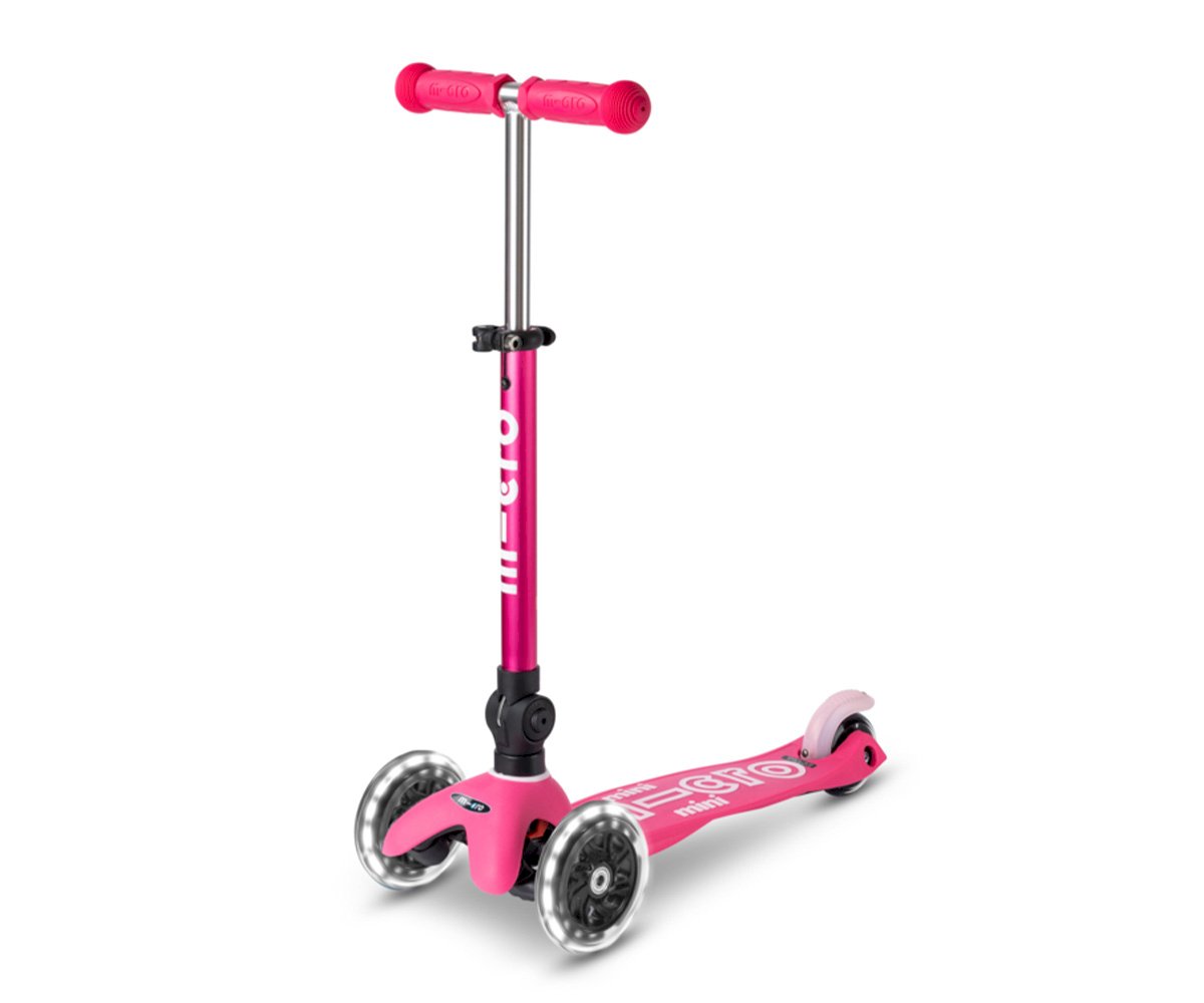 Patinete Mini Micro Deluxe Plegable Rosa Luces LED