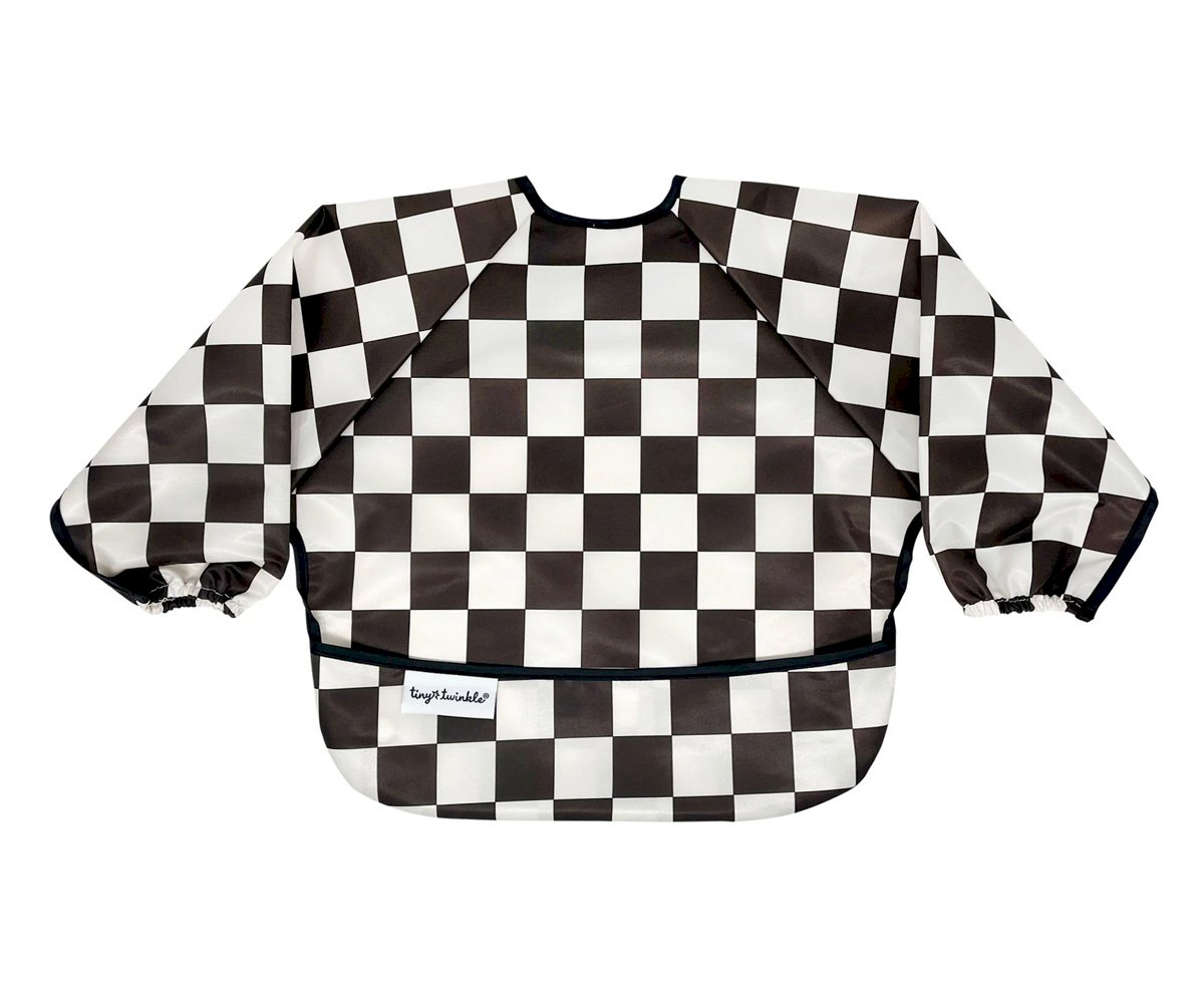 Babero con mangas Impermeable Checkers Black