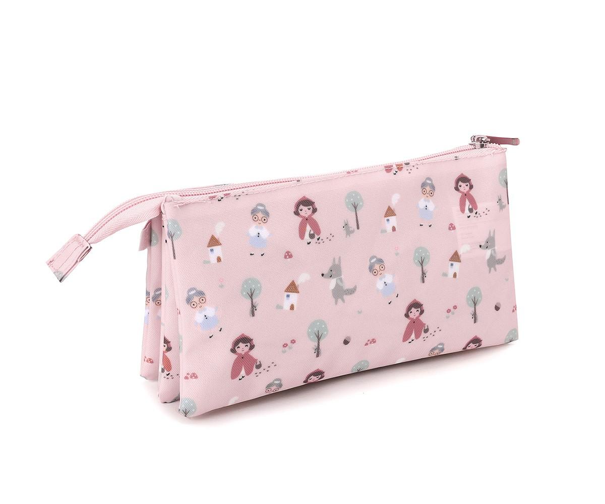 Estuche con 3 Compartimentos Caperucita