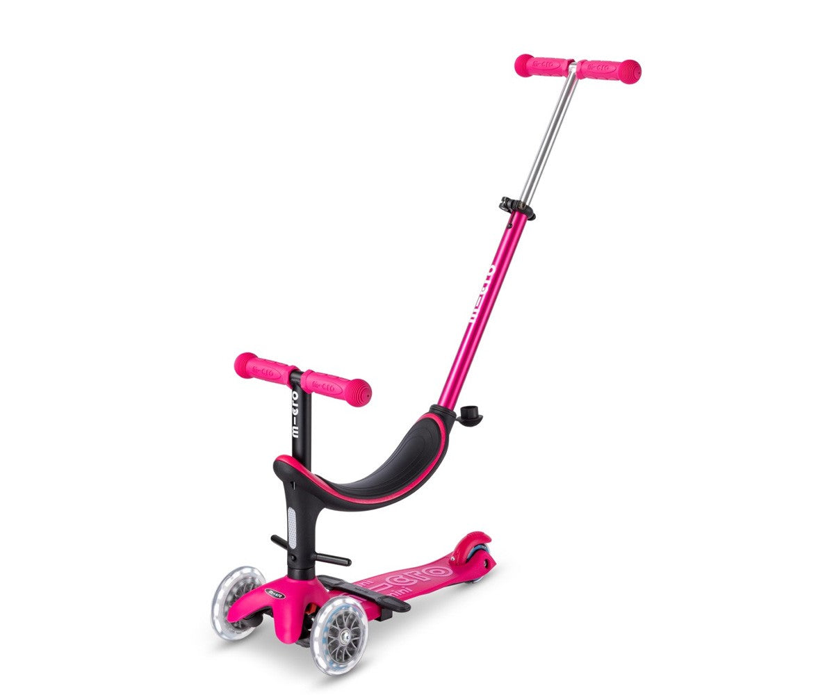 Patinete Mini2Grow Deluxe LED Rosa