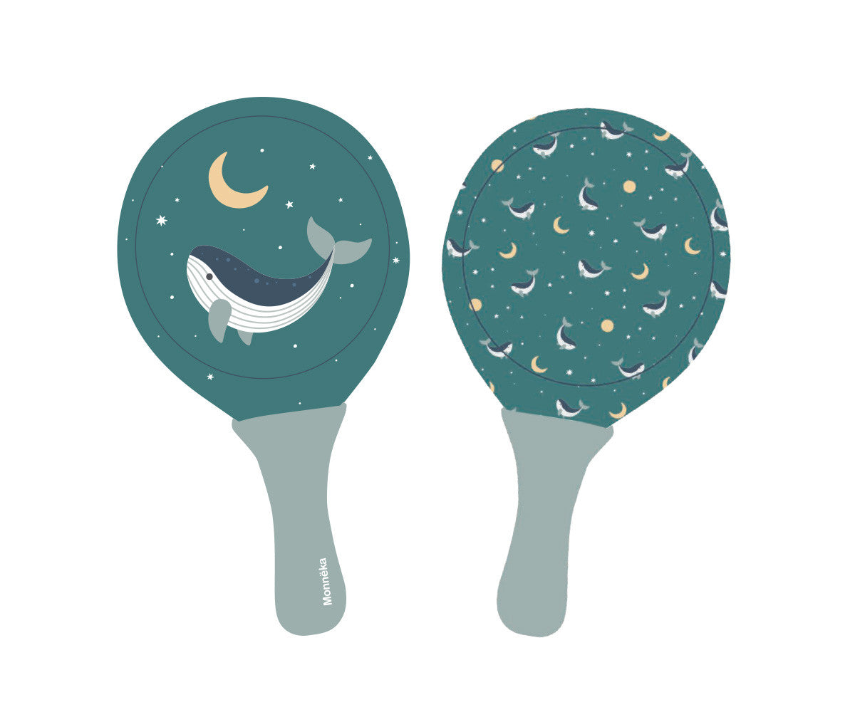 Palas de Playa Neopreno Whale Teal con Pelota