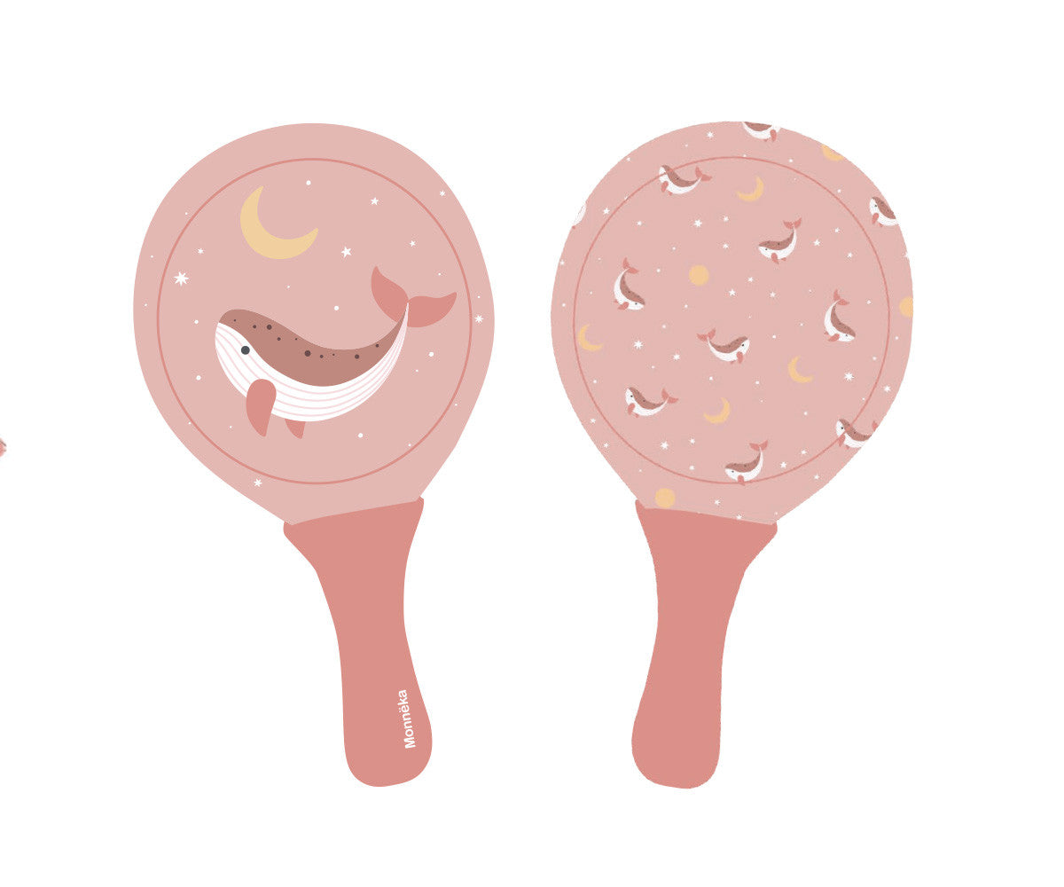 Palas de Playa Neopreno Whale Pink con Pelota