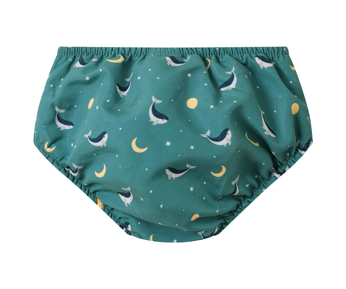 Bañador Pañal Volantes Whale Teal
