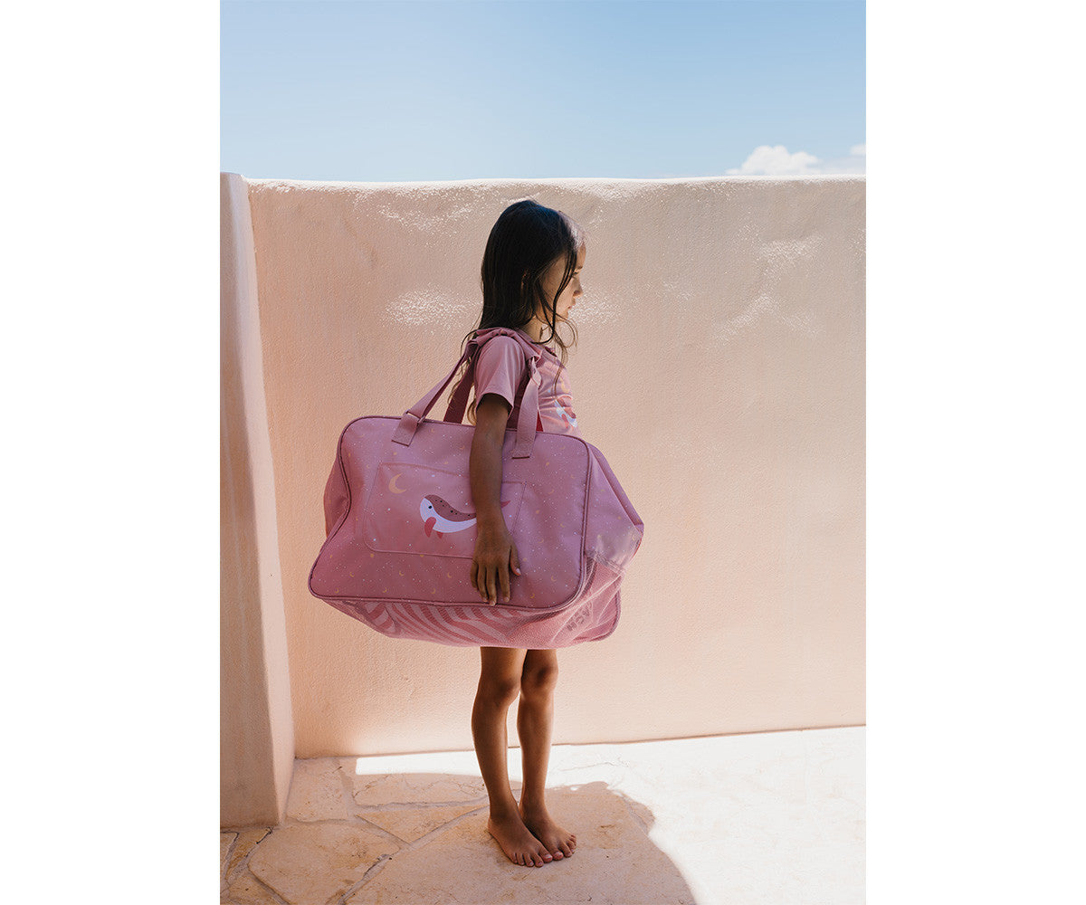 Bolso de playa antiarena Whale Pink