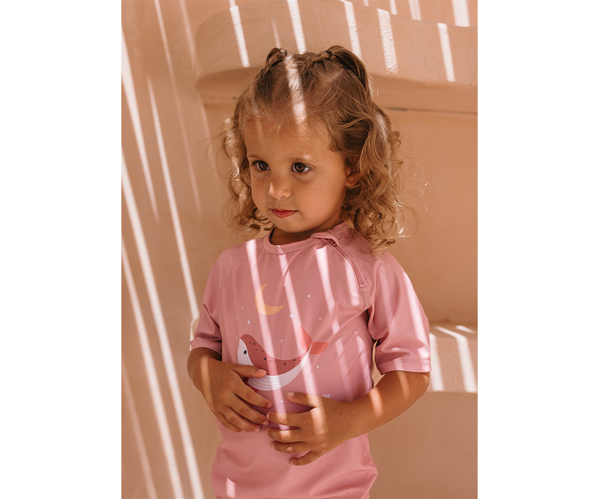 Camiseta protección solar Whale Pink