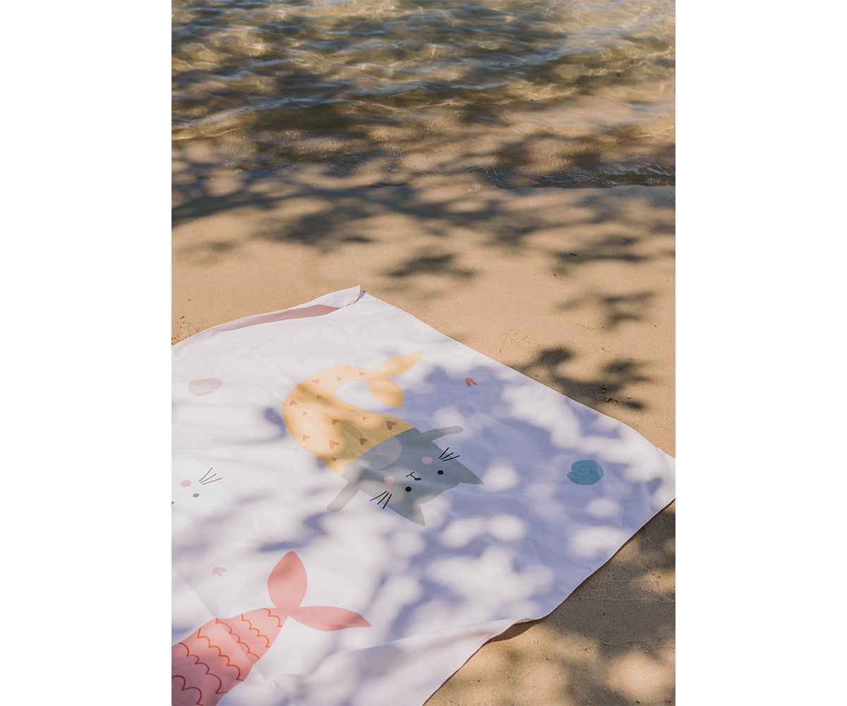 Toalla Playa Microfibra Mermaid Cats