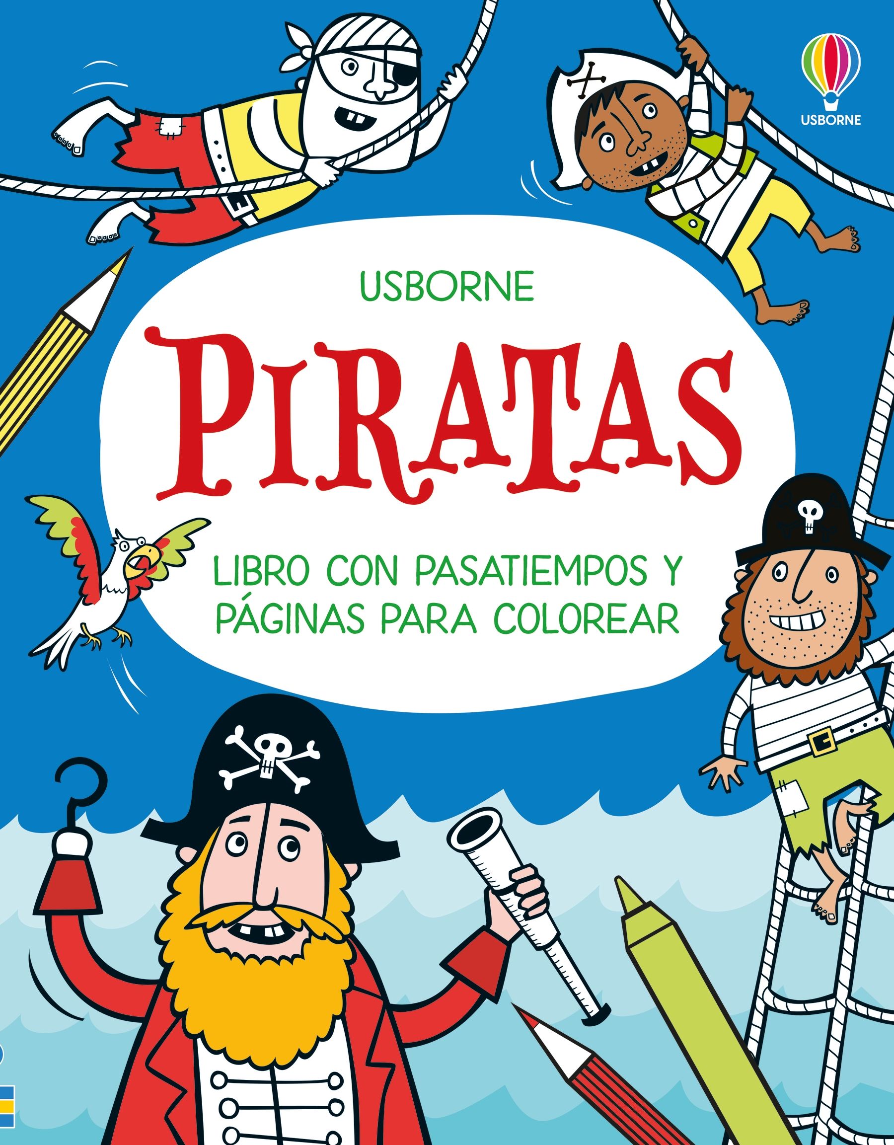 Piratas: Libro con pasatiempos y páginas para colorear