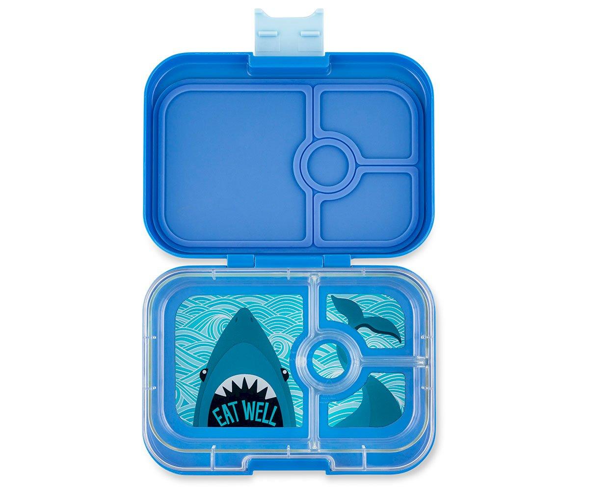 Caja Almuerzo Yumbox Panino Azul True Tiburón 4 Compartimentos1