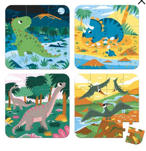 Set 4 puzzles evolutivos Dinosaurios