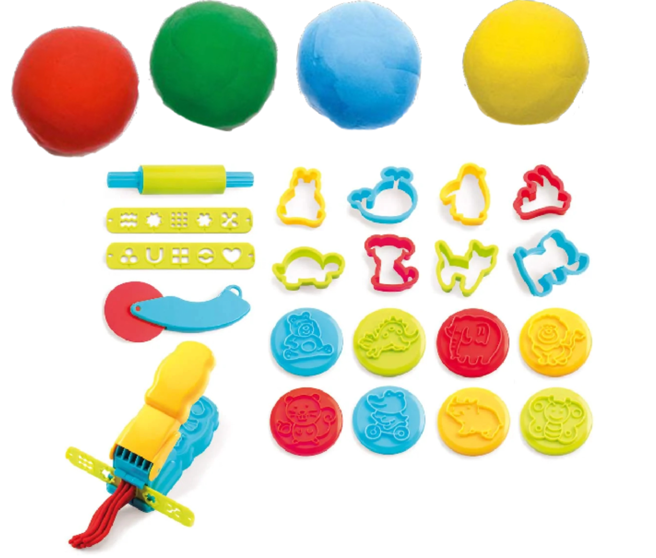 Set plastilina 4 colores primarios con accesorios - Djeco