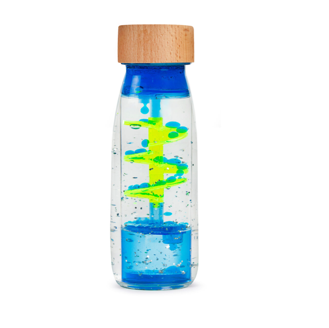 Botella sensorial flotante Spiral Blue