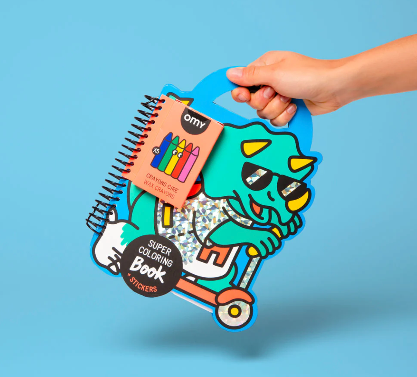 Libro con pegatinas y pinturas Dinos - Omy