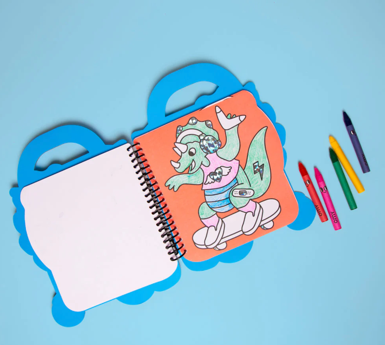 Libro con pegatinas y pinturas Dinos - Omy