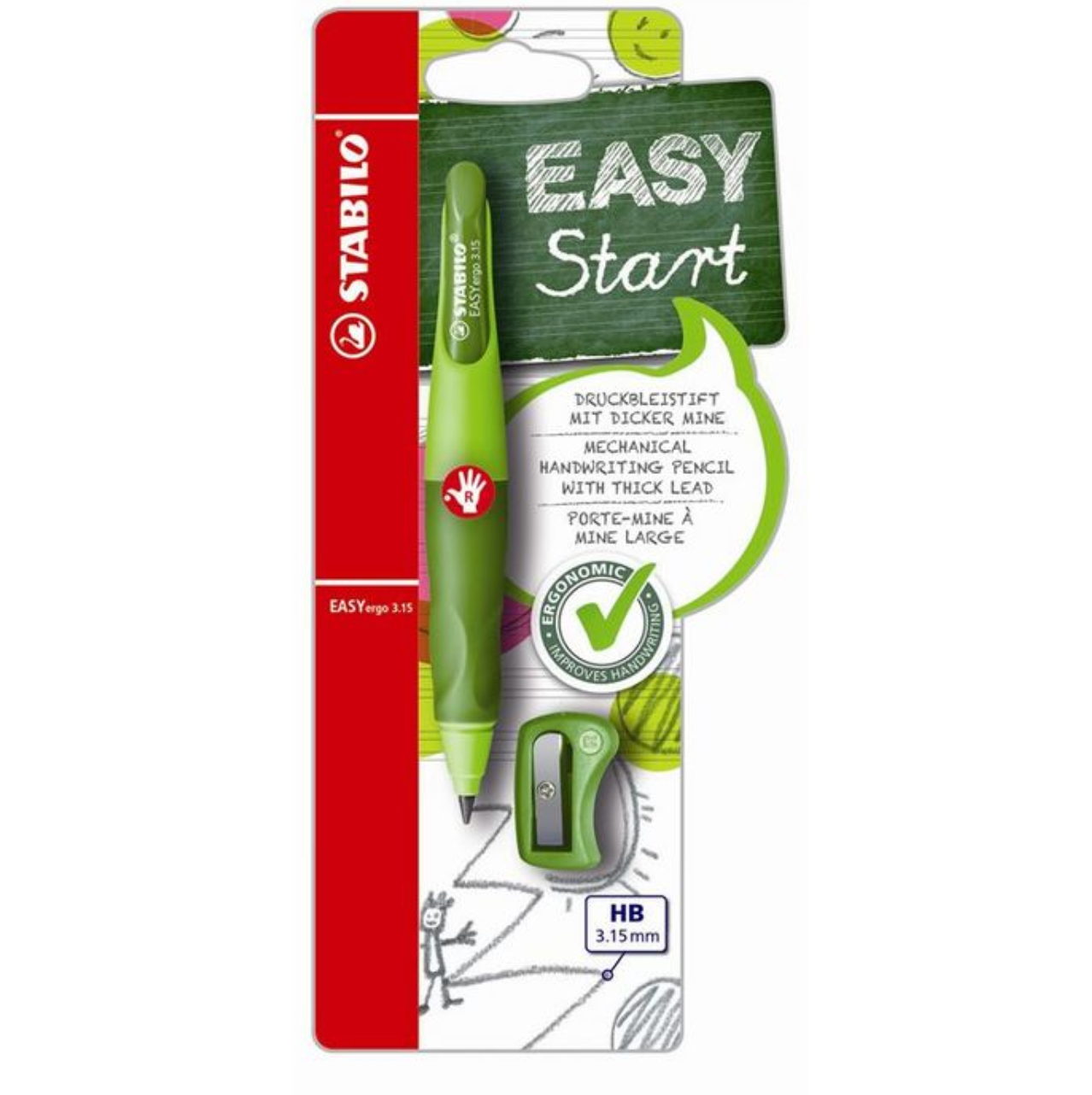 Portaminas INICIO escritura DIESTROS verde – Stabilo
