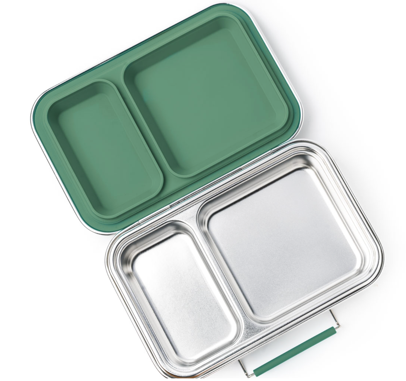 Caja almuerzo acero inox 2 compartimentos