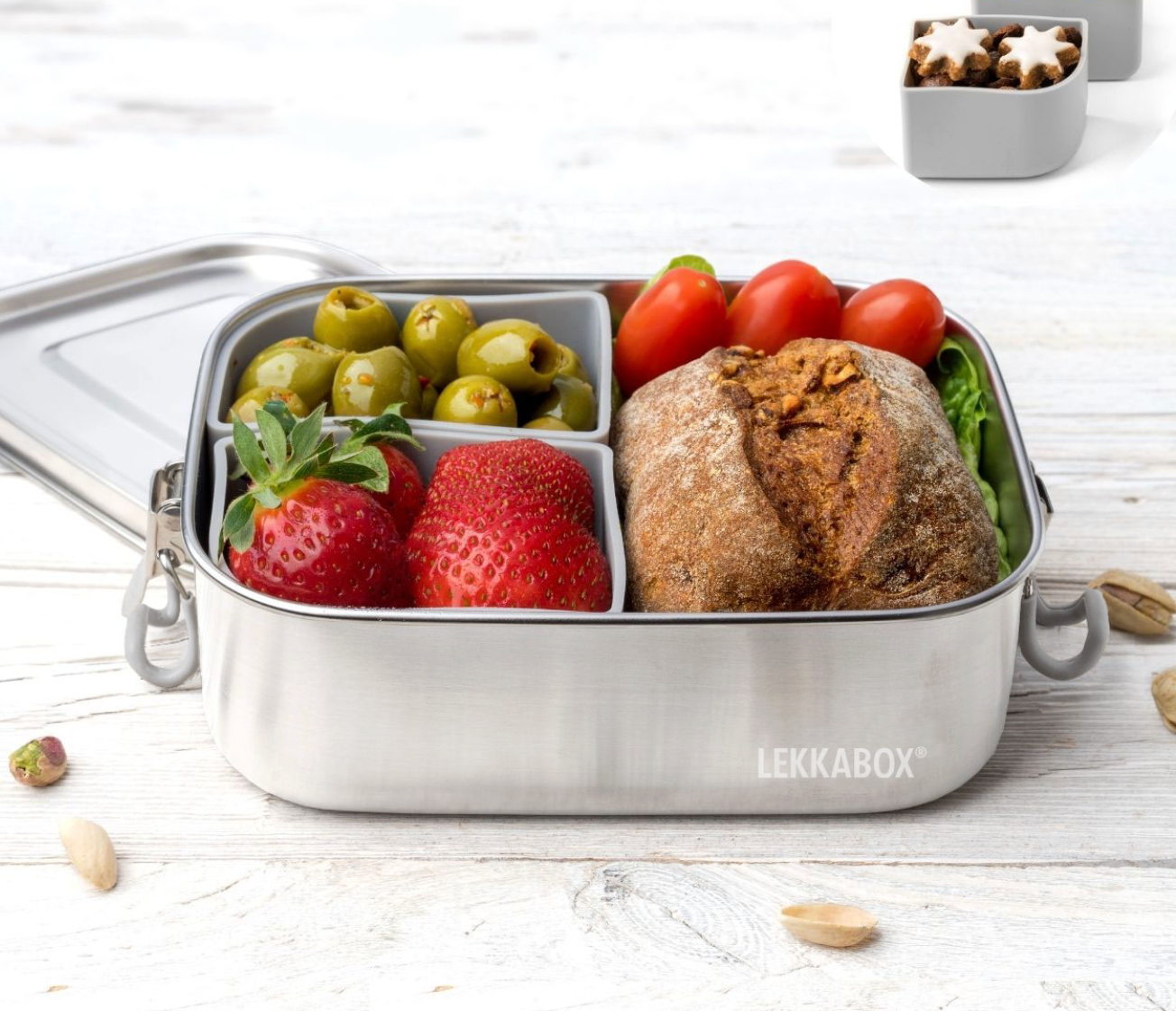 Caja almuerzo acero inox compartimentos 800 ml