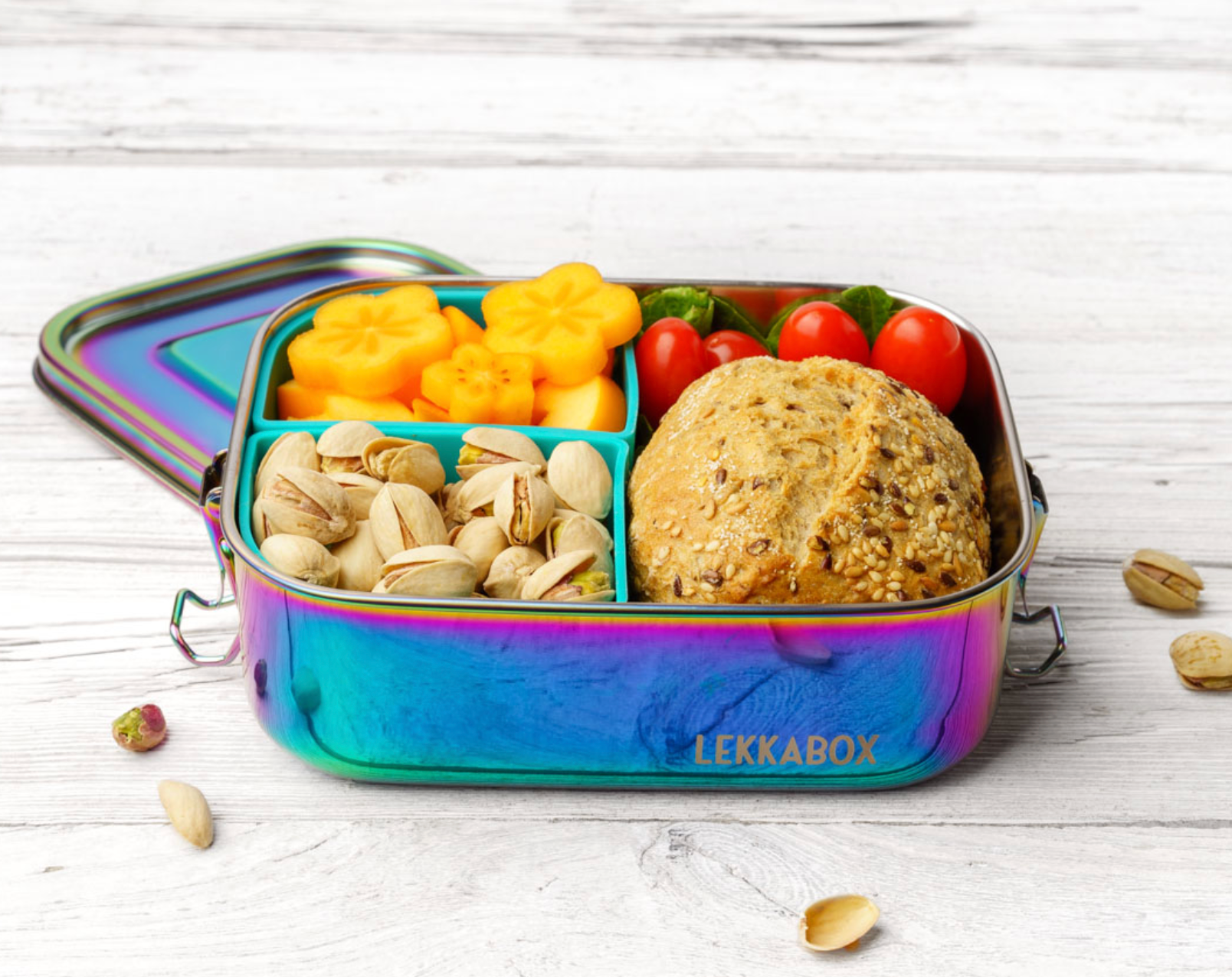 Caja almuerzo acero inox Rainbow compartimentos 800 ml