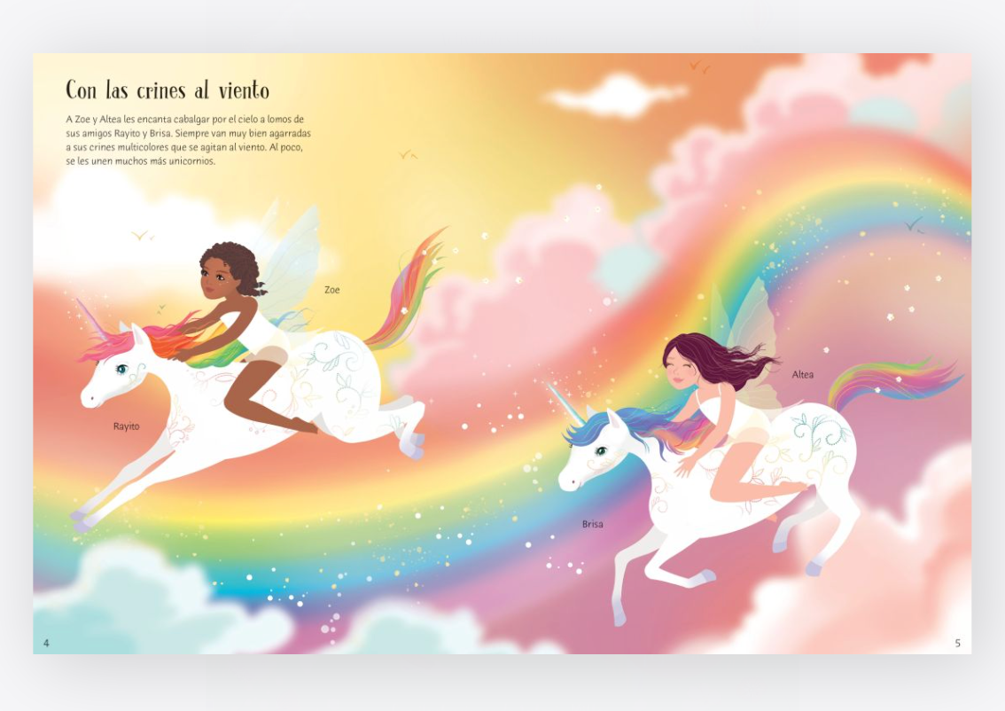 El vestuario de pegatinas - Los unicornios del arcoíris
