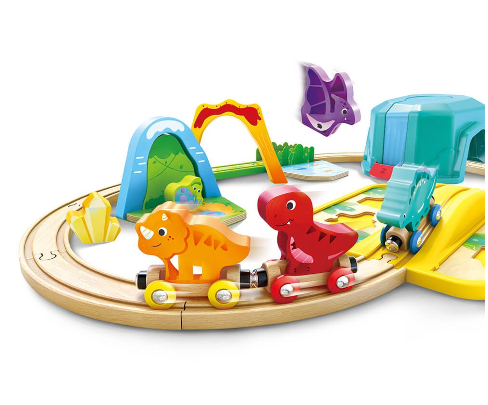 Tren de dinosaurios con cubo - Hape
