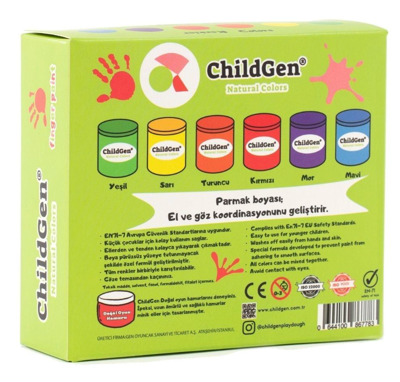 6 botes  pintura dedos natural - Childgen