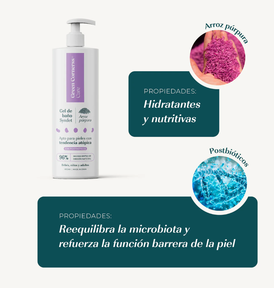 Gel de baño de arroz púrpura apto para piel atópica - Green Cornerss
