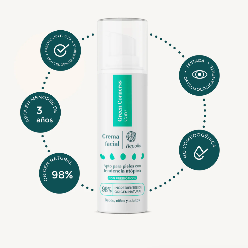 Crema facial de repollo apta para piel atópica - Green Cornerss