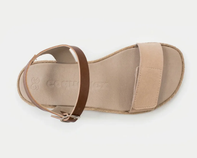 Sandalias Barefoot Respetuosas Coqueflex Suede Beige