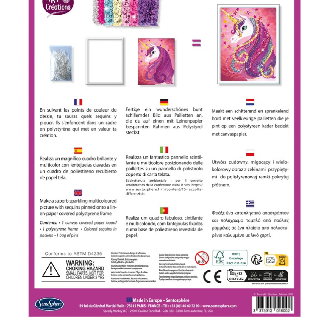 Kit creativo Unicornio con lentejuelas - Sentosphère