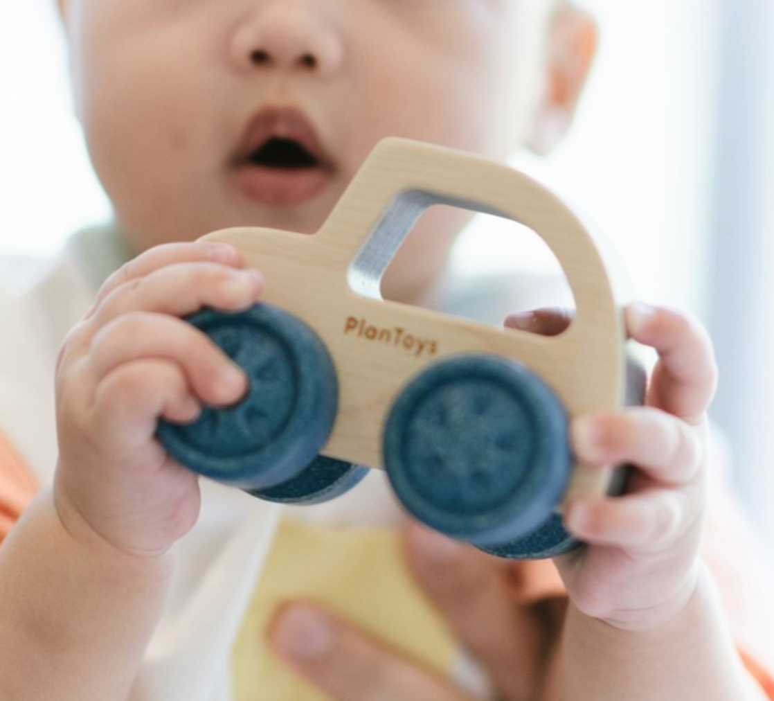 Coche madera azul - Plantoys