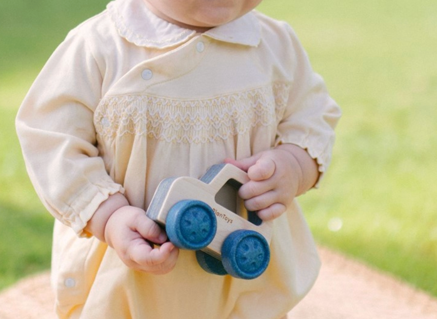 Coche madera azul - Plantoys