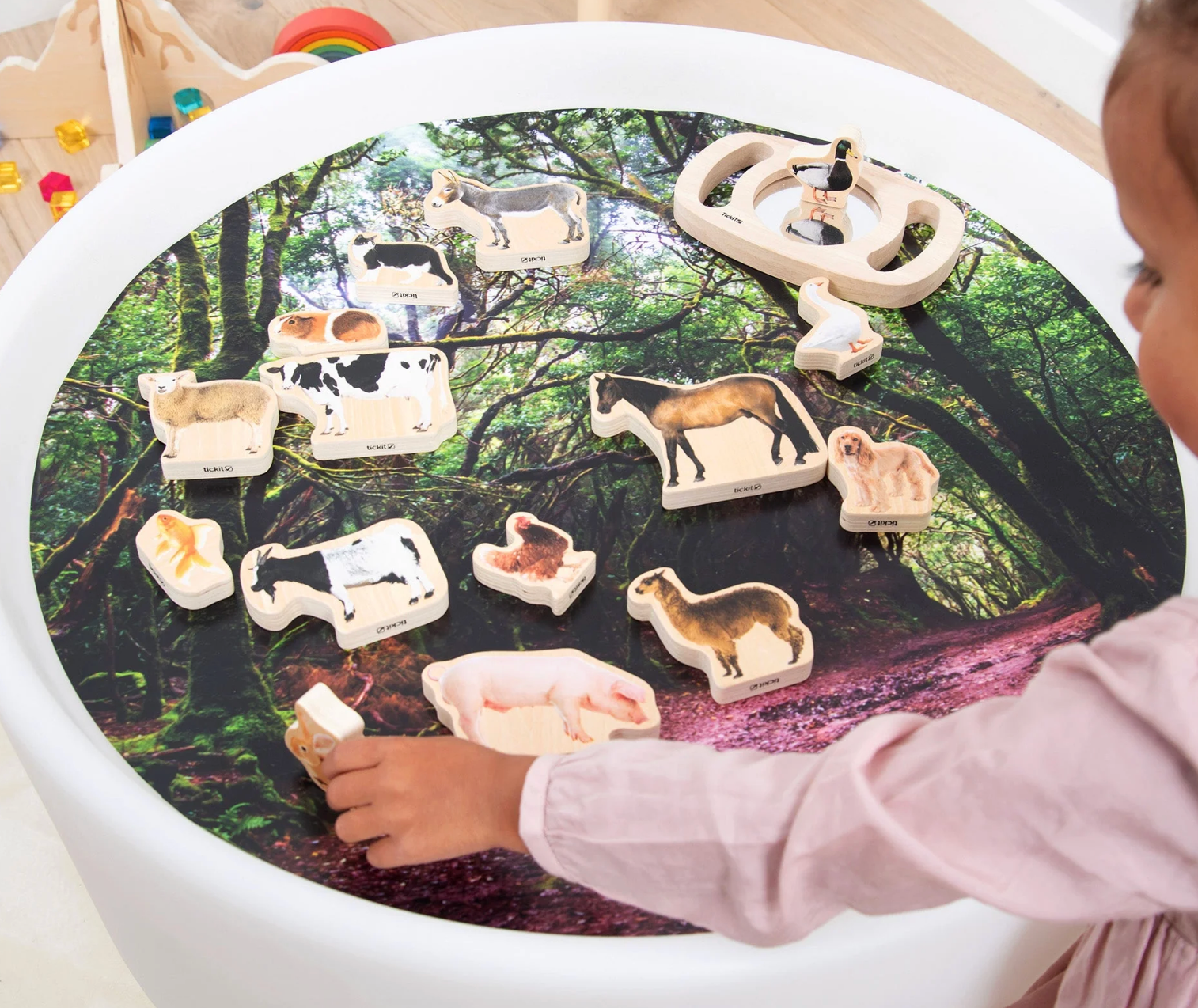 Conjunto 15 animales madera - Tickit