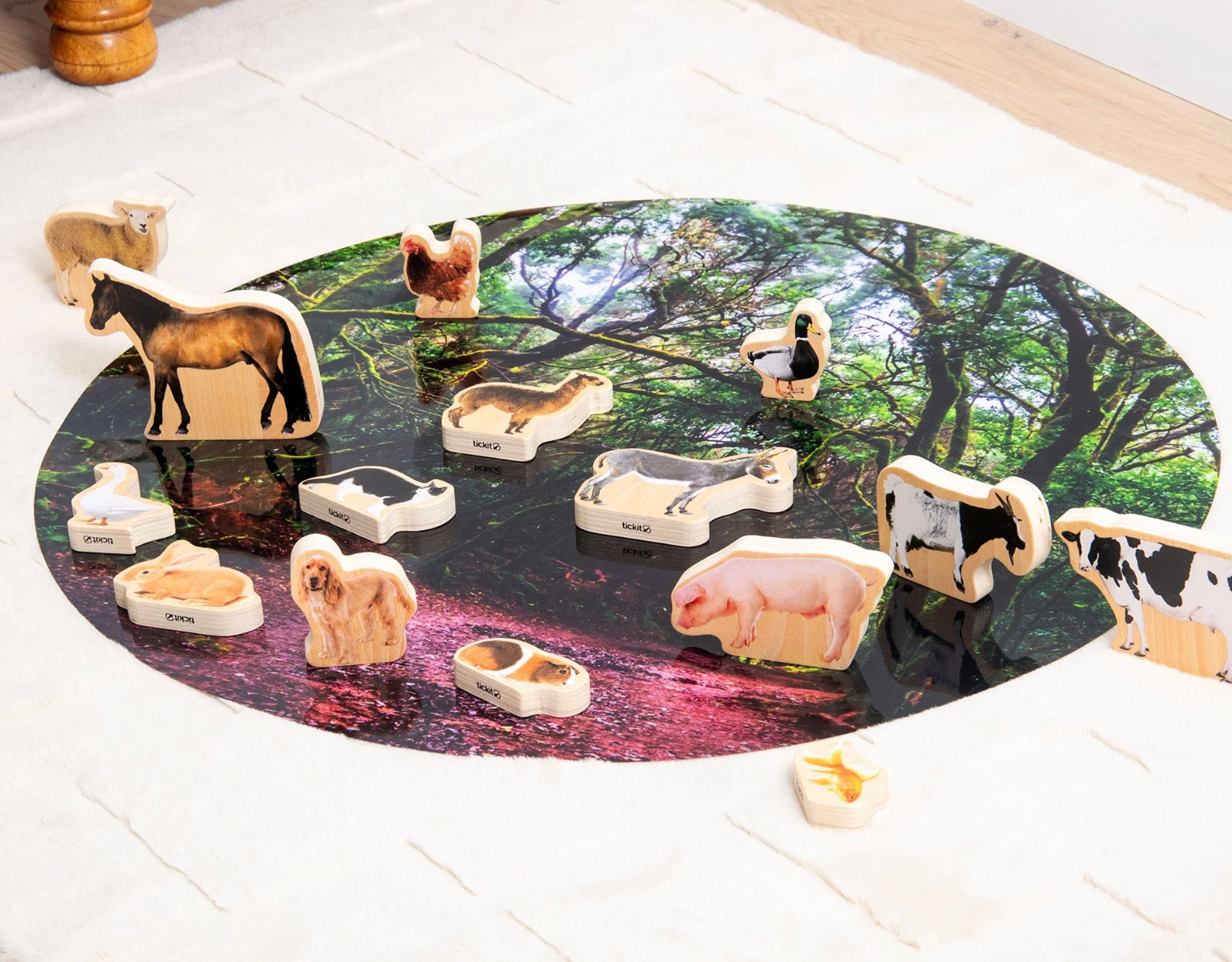 Conjunto 15 animales madera - Tickit
