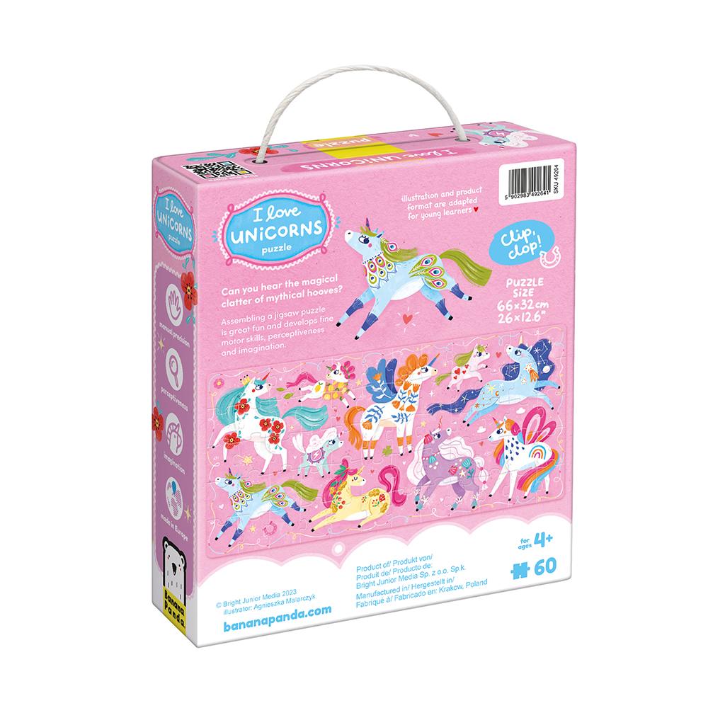 Puzzle i love unicorns 60 piezas