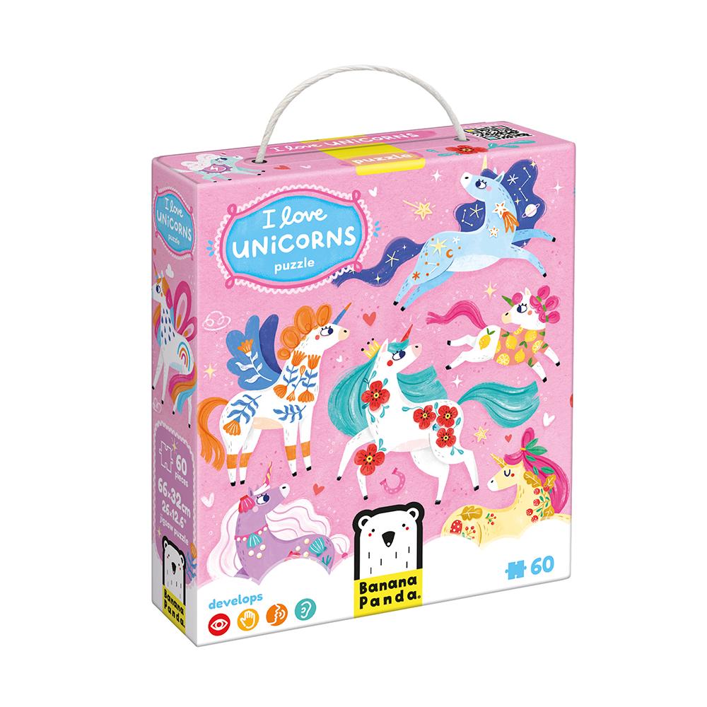 Puzzle i love unicorns 60 piezas