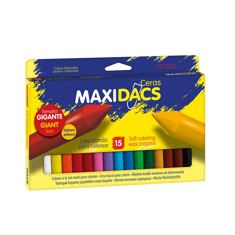 Caja ceras 15 colores Maxi - Dacs