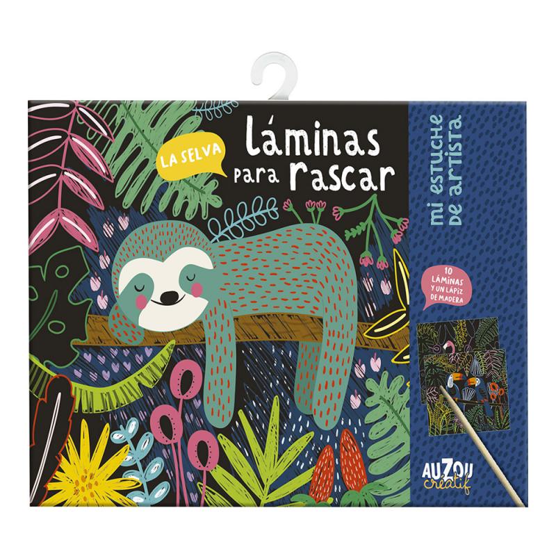 Mi estuche de artista: Mis láminas para rascar la selva