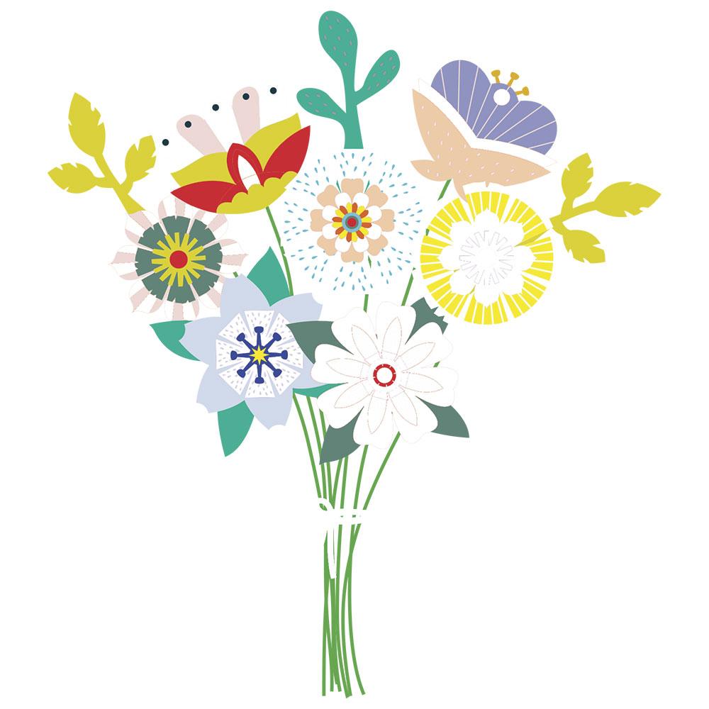 Mi estuche de artista: Bouquet de flores en papel art