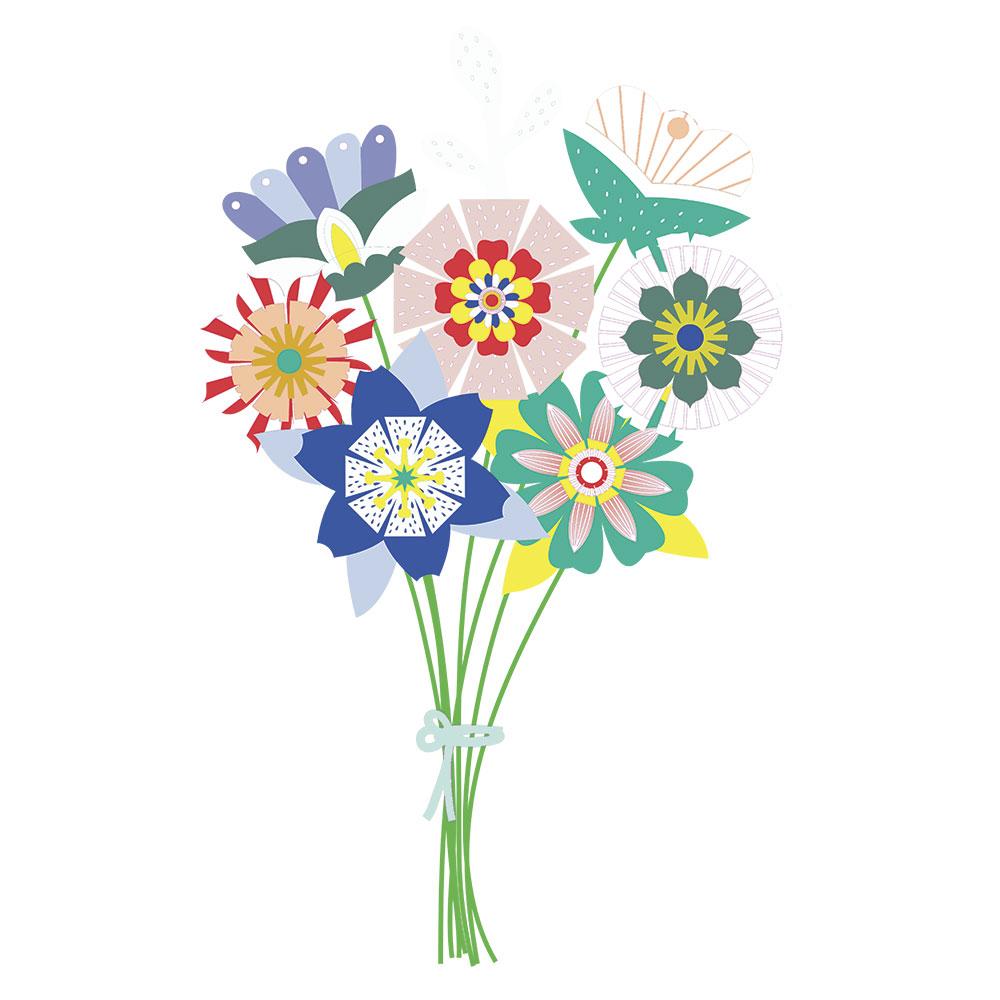 Mi estuche de artista: Bouquet de flores en papel art