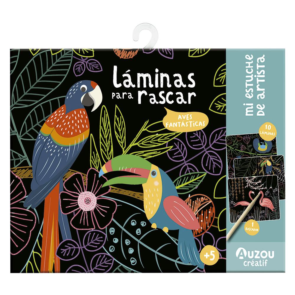 Mi estuche de artista: Mis láminas para rascar aves fantásticas